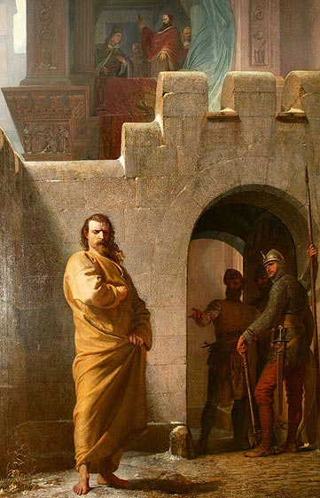 Henri à Canossa, par Eduard Schwoiser (1826 — 1902)