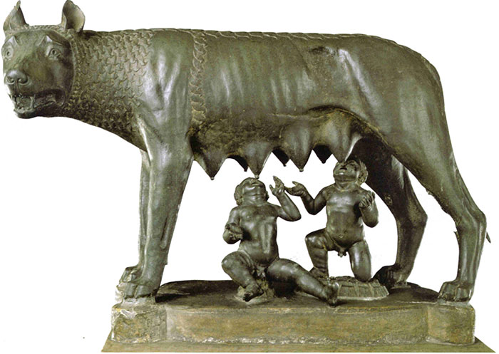 La louve allaitant Rémus et Romulus