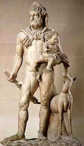 Télèphe enfant dans les bras de son père Hercule