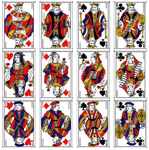 Les figures d'un jeu de cartes traditionnel