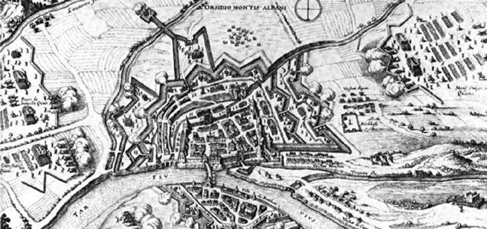 Plan d'époque de la ville de Montauban