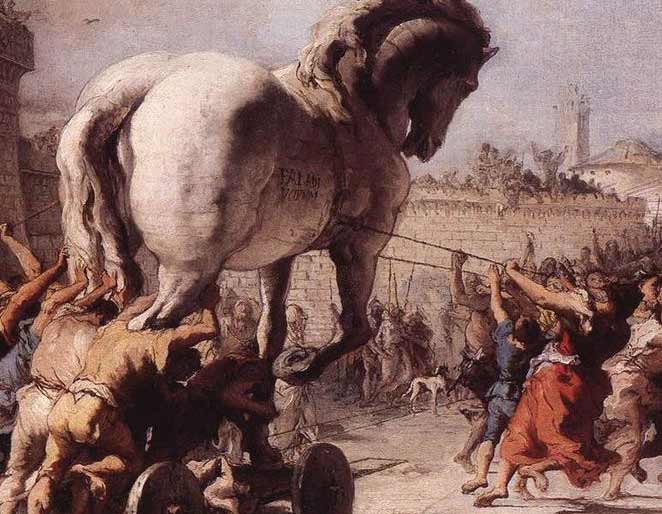 La Procession du cheval dans Troie, par Tiepolo