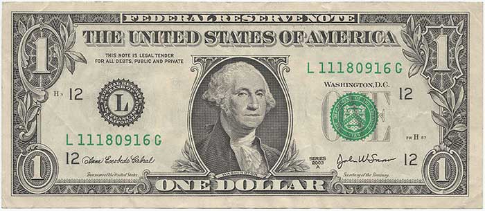 Billet d'un dollar américain