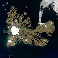 Vue satellite des îles Kerguelen