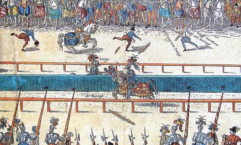 Le tournoi fatal à Henri II, peinture allemande du XVIe siècle