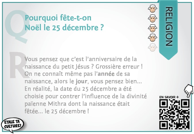 Carte à jouer #1 - Pourquoi fete-t-on Noel le 25 décembre?