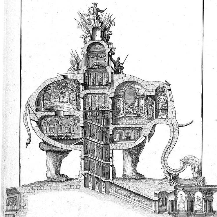 L'éléphant triomphal de l'architecte Ribart