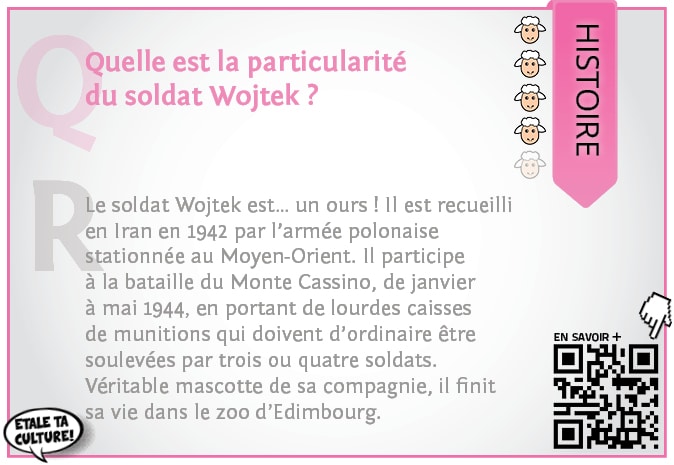 carte021 - Histoire - Quelle est la particularité du soldat Wojtek?