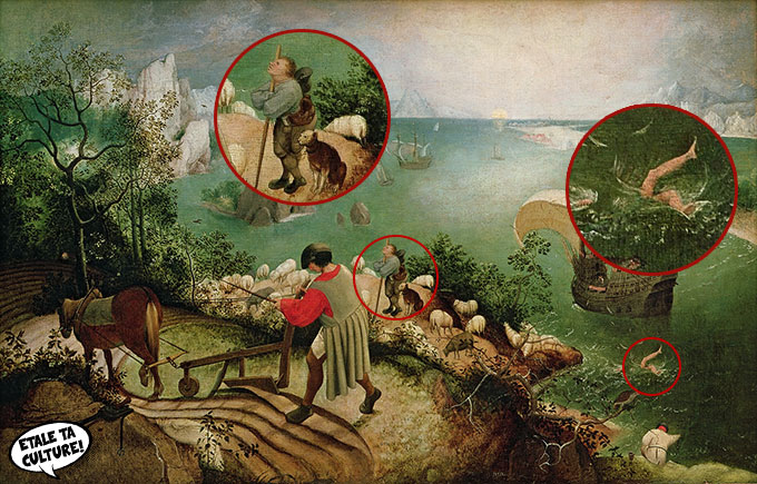 la-chute-icare-bruegel-annote