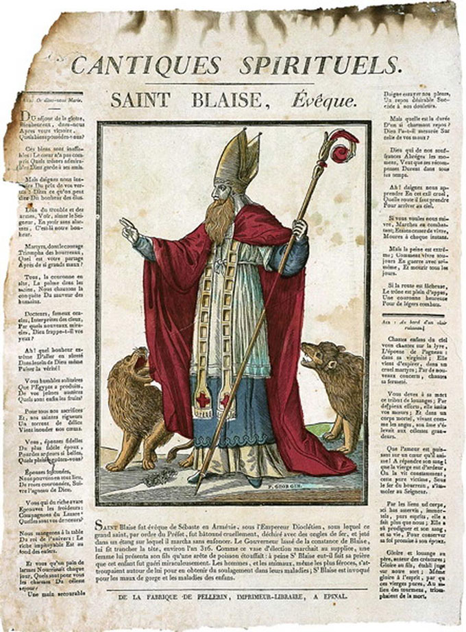 Saint Blaise attirant les animaux sauvages