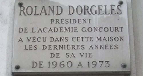 Plaque Roland Dorgelès