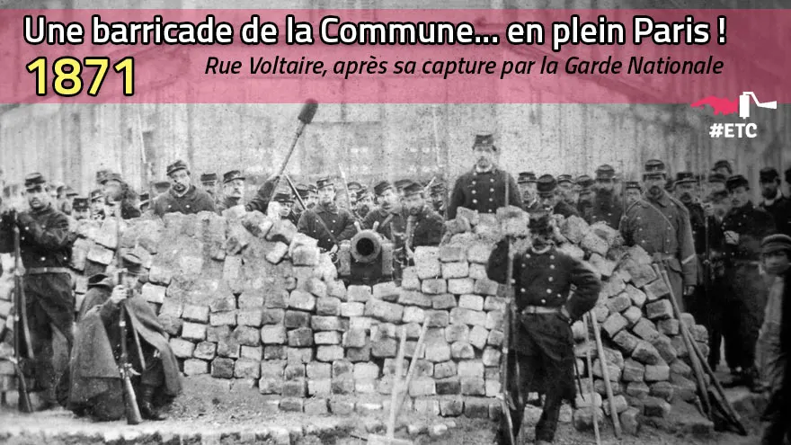 Une barricade de la Commune en plein Paris