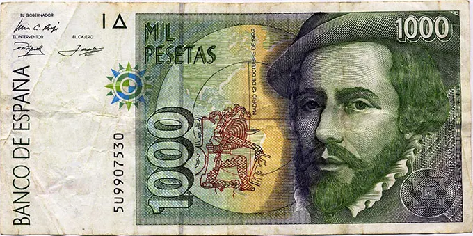 1000_pesetas-Hernán_Cortés