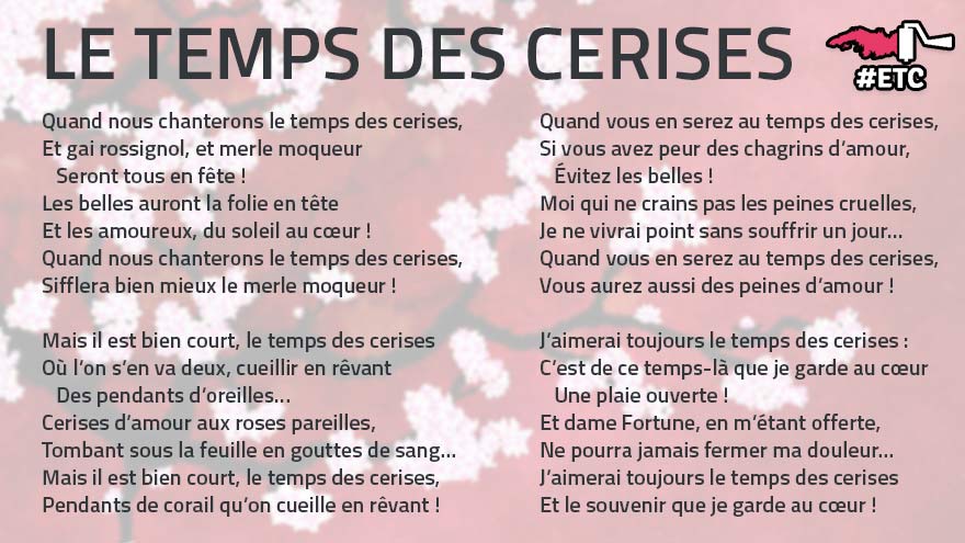 Chanson Le Temps des Cerises